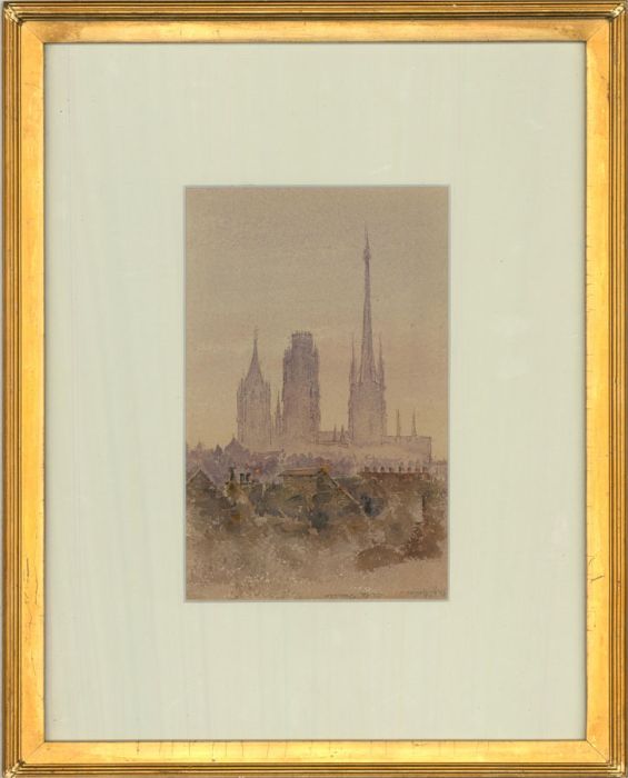 Early 20th Century Watercolour - Cathedral at Evening