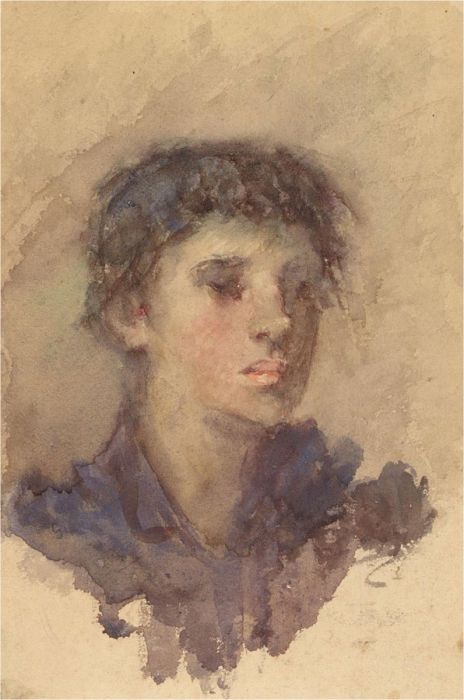 S.M. Kay - Mid 20th Century Watercolour, Portrait of a Boy