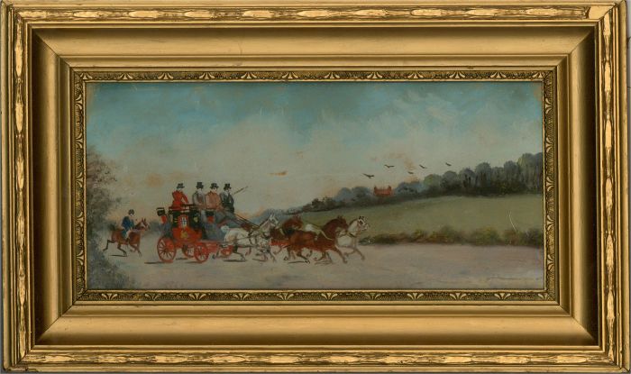English School  - 19th Century Gouache, Four-in-Hand