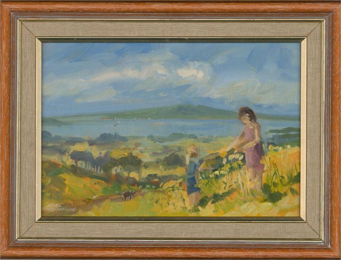 Noel Hutchinson - Contemporary Oil, Rangitoto Volcano