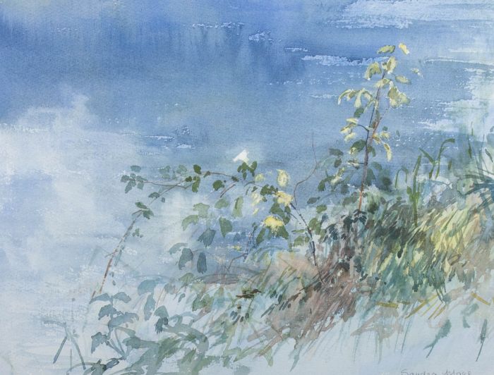 Sandra Maze - Contemporary Watercolour, Tranquil Water, River Lagan