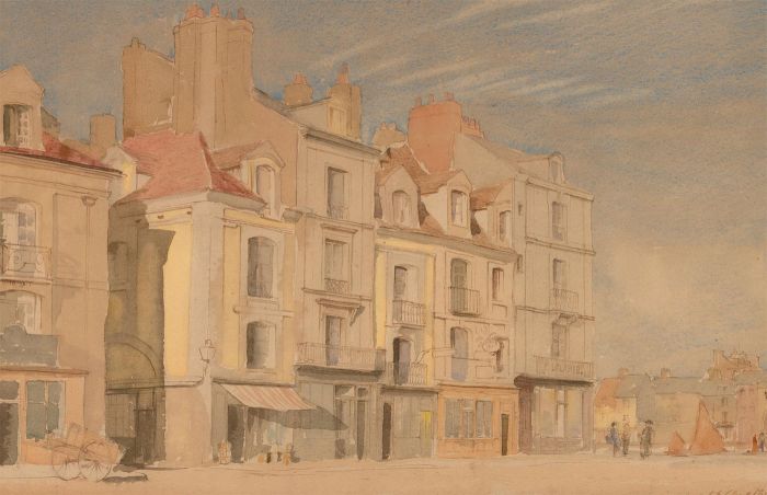 Charles S. Cheston - Early 20th Century Watercolour, Old Houses Dieppe