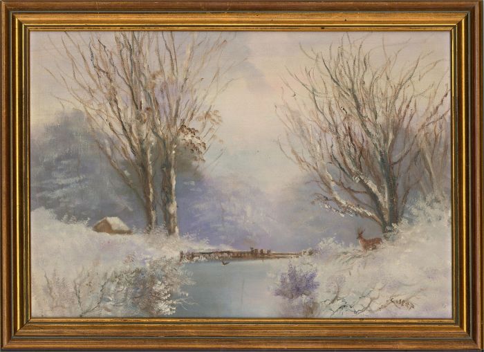 James Gilbert Snr. - 20th Century Oil, Snowscape