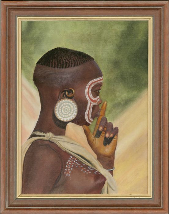 Contemporary Acrylic - Tribal Woman In The Thought