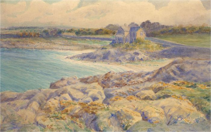 Early 20th Century Watercolour - Cottage in a Cove
