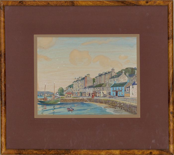 Sandison O'Neill - Mid 20th Century Gouache, Port Bannatyne, Isle of Bute