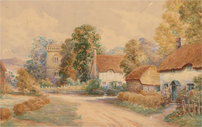 J. Hickin - Late 19th Century Watercolour, Village Street