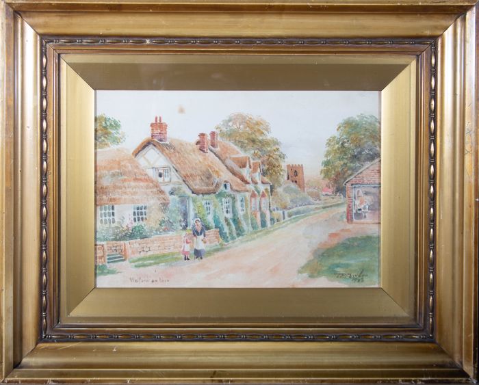 T.P. Fowler - 1913 Watercolour, Village Street, Welford-on-Avon