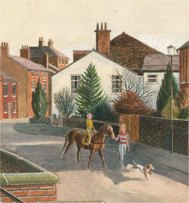 Frederick P. Cooke (1896-1978) - Watercolour, Horse Riding Around Town