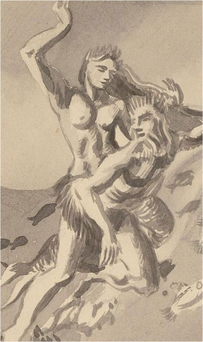 Frederick P. Cooke (1896-1978) - Set of Two Watercolours, Mystical Figures