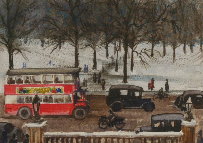 Contemporary Watercolour - Snowy London