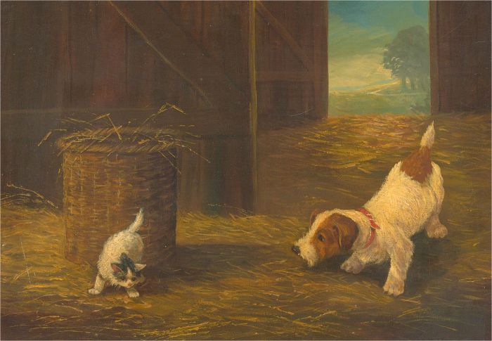 Late 19th Century Oil - Henry and Kitty