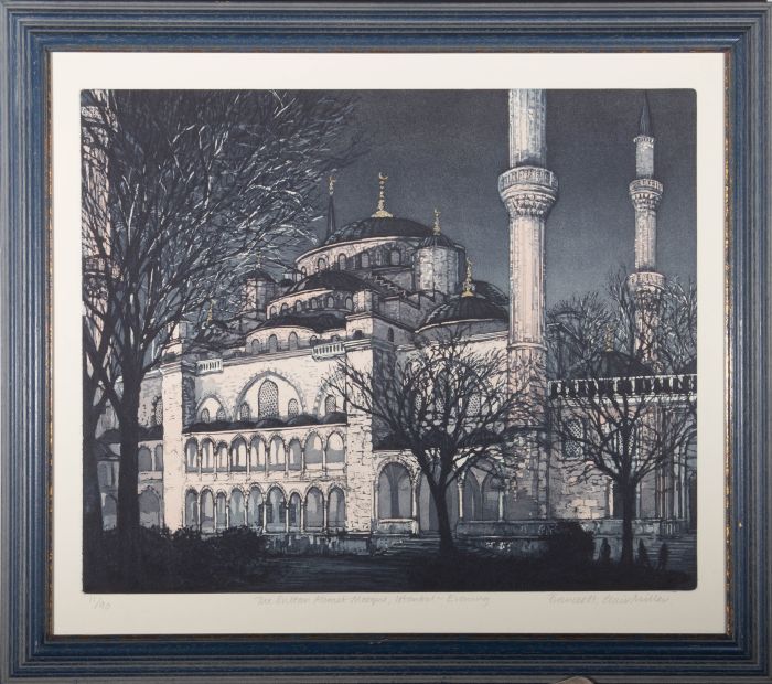 Frances St Clair Miller - Contemporary Aquatint, The Sultan Ahmed Mosque
