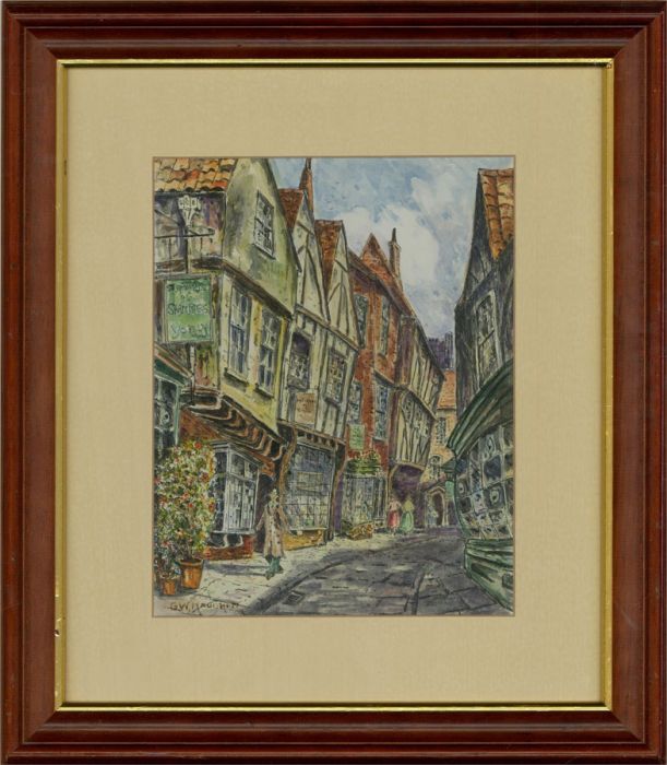 G.W. Maughan - 20th Century Watercolour, The Shambles, York
