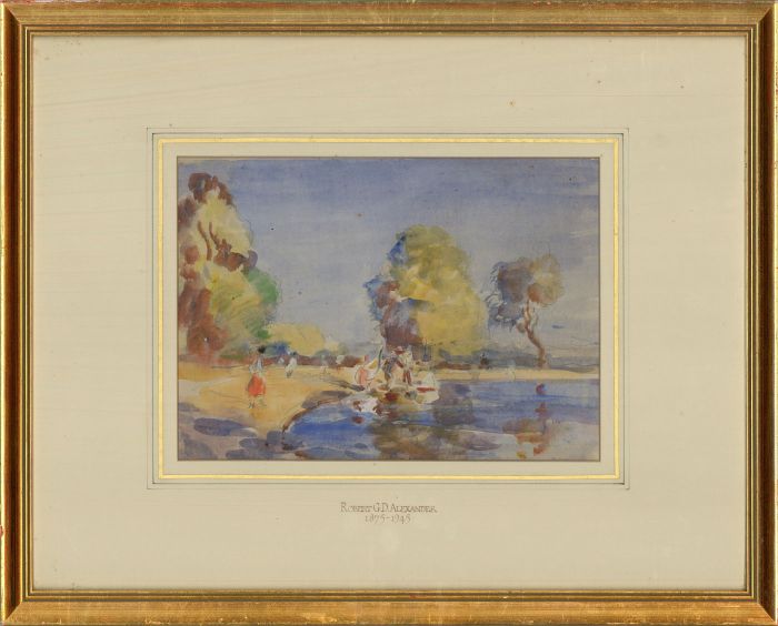 Robert Graham Dryden Alexander (1875-1945) - c.1930 Watercolour, Sunny Afternoon