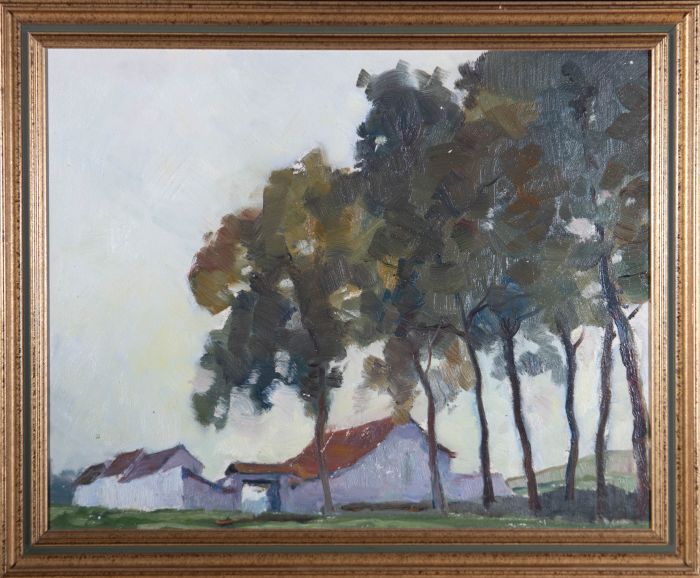 20th Century Oil - Rural Houses and Trees