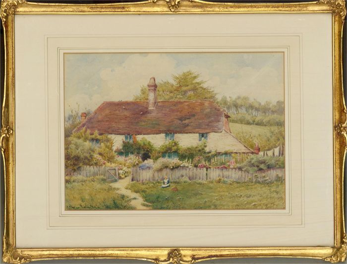 Herbert Henry Hughes Richardson (1882-1964) - Watercolour, Country Cottage