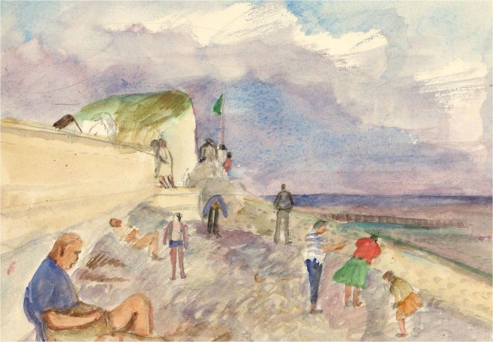 Dorothy Hepworth (1894-1978) - Mid 20th Century Watercolour, A Beach Day