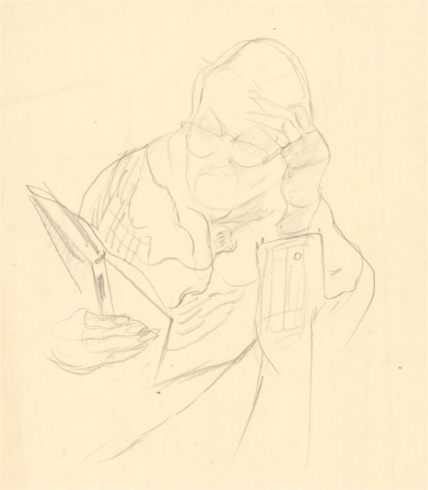 Dorothy Hepworth (1894-1978) - Mid 20th Century Graphite Drawing, Pensive
