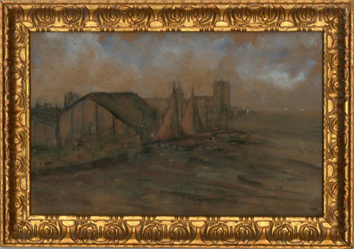 20th Century Watercolour - Industrial Docks