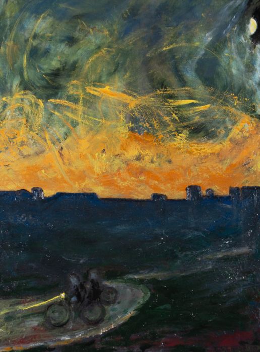 D. Little - 2010 Acrylic, Landscape with Cyclists