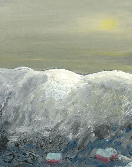 D. Little - 2010 Acrylic, Snowy Mountains