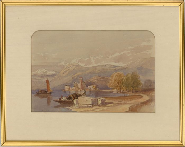 Late 19th Century Watercolour - Italian Lakeside