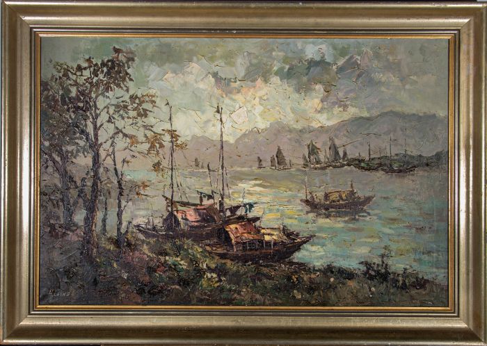 H. Leung - 20th Century Oil, Fishing Boats
