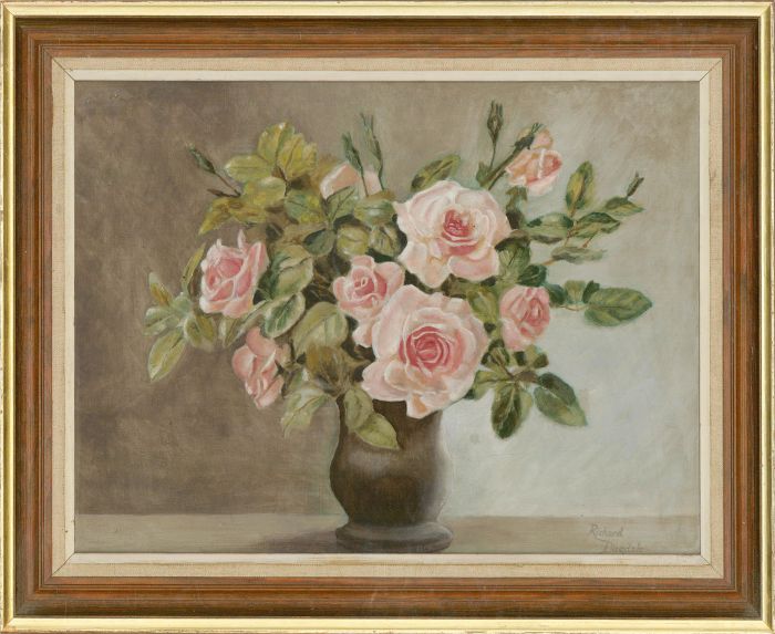 Richard Dugdale - 20th Century Oil, Light Pink Roses