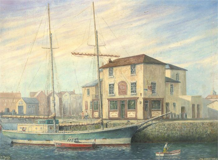 J.A. Pusey - 1988 Oil, The Bridge Tavern, Old Portsmouth