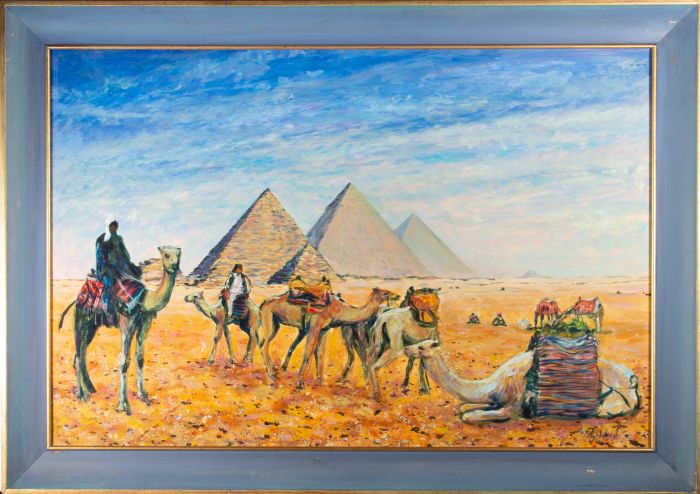 Peter Wood  - Contemporary Oil, Egyptian Pyramids