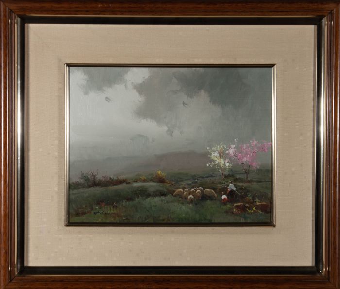 José Colomer (1935-2002) - Contemporary Oil, Leading The Flock