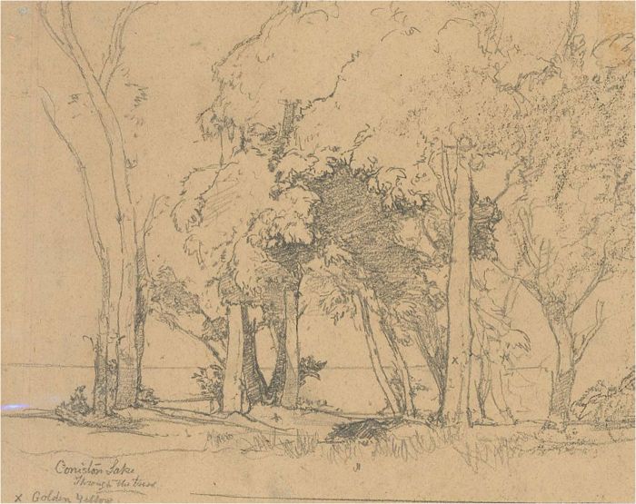 Oliver Hall RA (1869-1957) - Late 19thC Graphite Drawing, Through The Trees