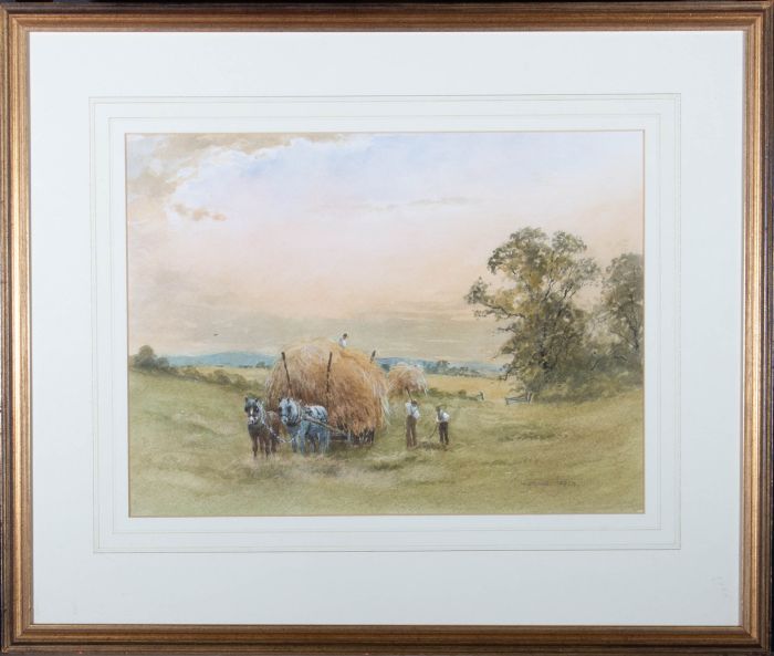 Christopher Jarvis - 20th Century Watercolour, Haymaking At Sunset