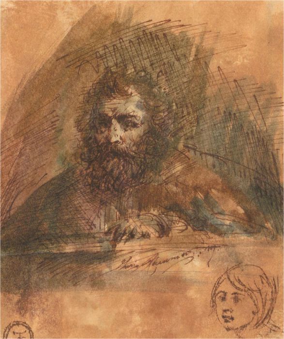 Mid 20th Century Watercolour - Bearded Man Portrait