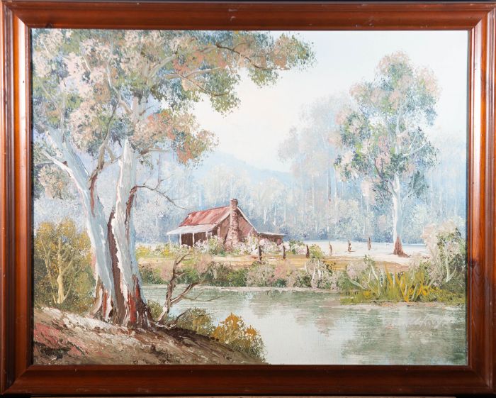 Contemporary Oil - House In The Woods