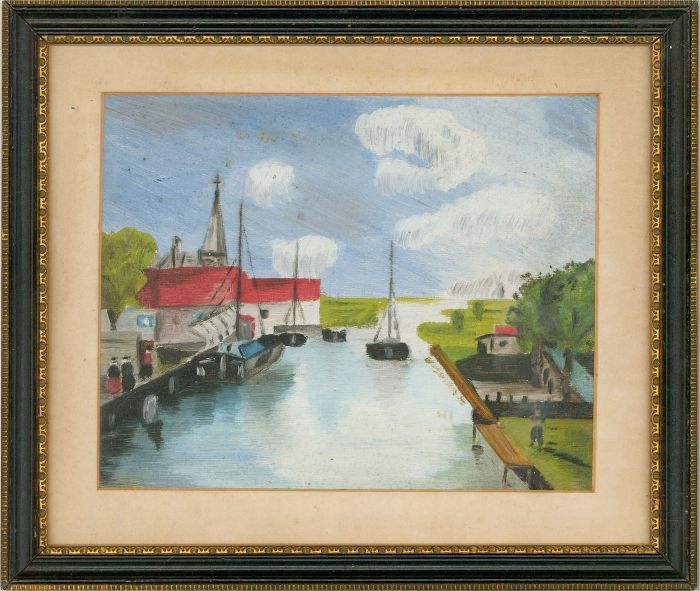 C. Ward - Naive 1945 Oil, Summer On The River