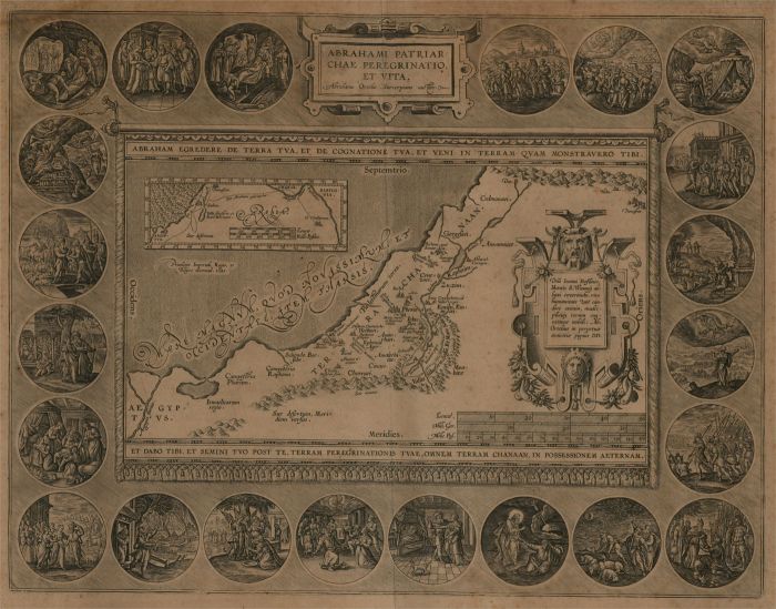 Abraham Ortelius (1527-1598) - 17th Century Engraving, Map of the Holy Land