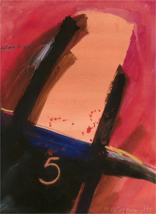 Richard J.S. Young - 1995 Gouache, Listening to Port