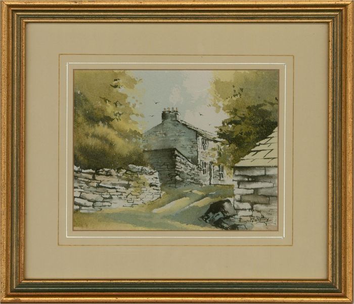 Peter Woolley - 1990 Watercolour, Village Scene