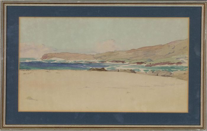 Early 20th Century Watercolour - Sea View from the Beach