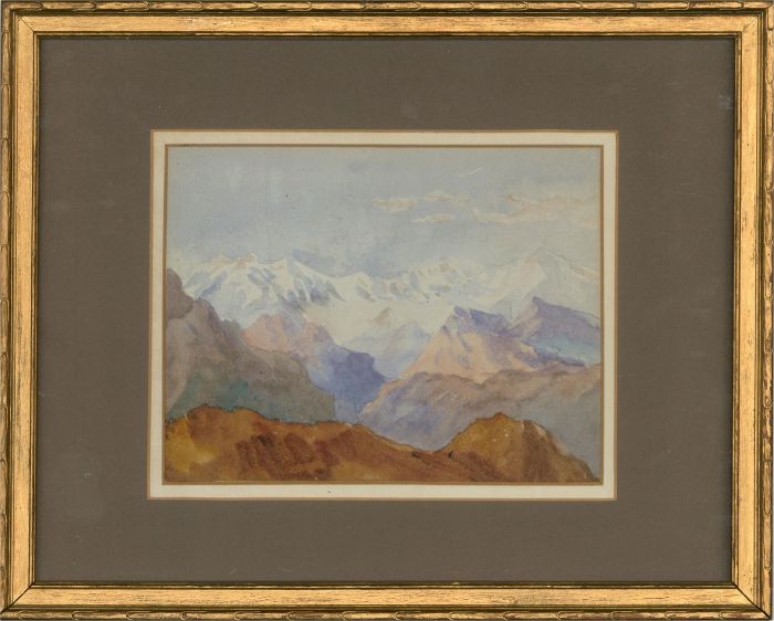 20th Century Watercolour - Alpine View