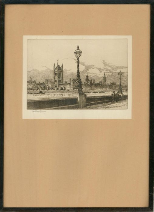 Arthur Spencer - Early 20th Century Etching, Houses Of Parliament