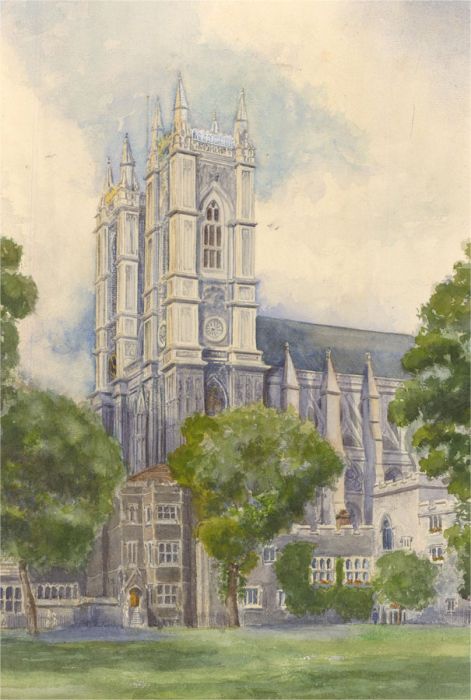 1926 Watercolour - Westminster Abbey, London