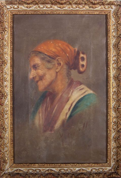 Achille Petrocelli (b.1861) - Italian School Early 20thC Oil, Smiling Elder