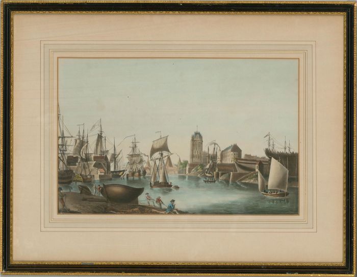 After Nicholas Pocock (1740–1821) - Late 19th Century Aquatint, Bristol Harbour