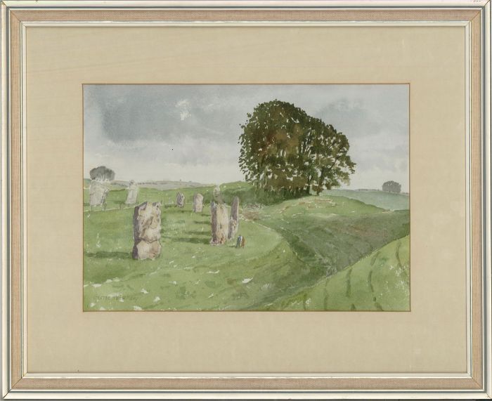 George Wickham - Contemporary Watercolour, Avebury Stone Circle