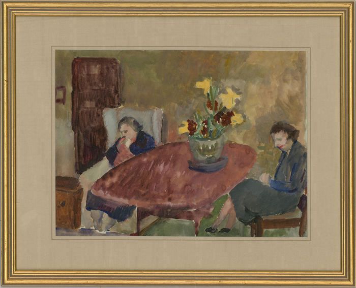Dorothy Hepworth (1894-1978) - Mid 20th Century Gouache, Figures in Blue