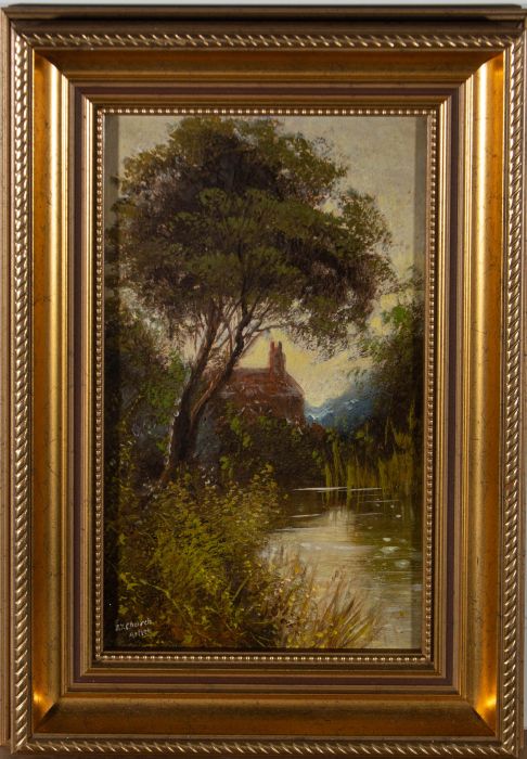 E.J. Church - Early 20th Century Oil, The Quiet River