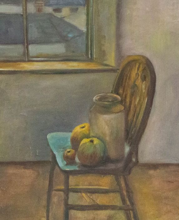 Jennifer Anderson - 20th Century Oil, Still Life with Chair and Apples